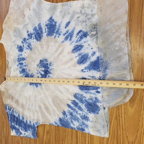 Valentina Relaxed Blue and Tan Tie-Dye Tee Size S - Picture 2 of 6
